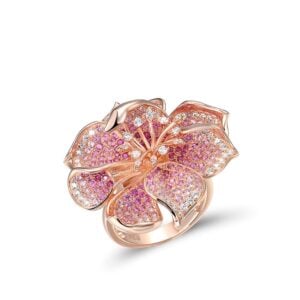 Luxury 925 Sterling Silver Lab Created Pink Sapphire Flower Ring - 7 (17.3mm)