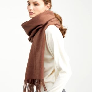 Luxury Wool Scarf - Dark camel