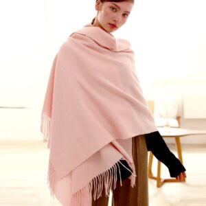 Luxury Wool Scarf - Soft Pink