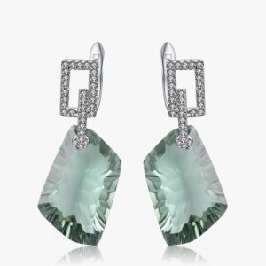 Sterling Silver Green Amethyst Earrings - Green Amethyst