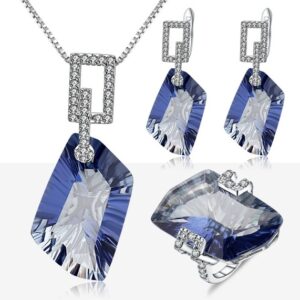 Sterling Silver Blue Mystic Quartz Set - 9 (19.0mm)