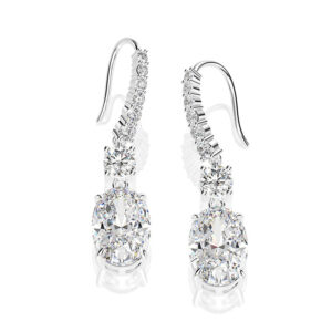 Luxury 925 Sterling Silver 7 CT Earrings - White