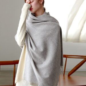 Luxury Wool Scarf - Gray