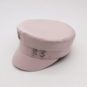 Rhinestone Newsboy Cap - Pink, M 57cm