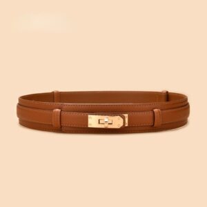 Split Leather Belt - caramel colour, 105CM