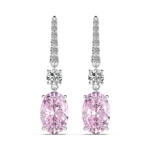 Luxury 925 Sterling Silver 7 CT Earrings - Pink