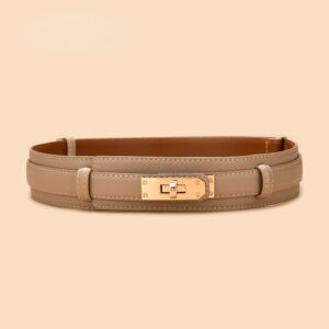 Split Leather Belt - Shallow Khaki, 105CM