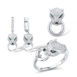 Gorgeous 925 Sterling Silver CZ Jewelry Set - 5.5 (16mm)