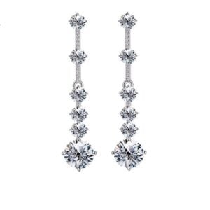 3 Carat D Color Moissanite Drop Earring - 1 pair