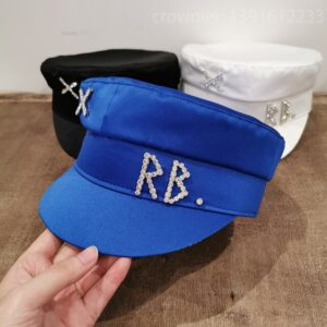 Rhinestone Newsboy Cap - Blue, M 57cm