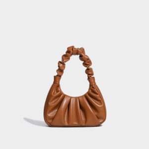 Small PU Leather Crossbody Bag - Chocolate