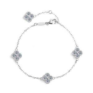 925 Sterling Silver and 2.4ct Moissanite Lucky Bracelet - 2.4ct Moissanite, 925 Sterling Silver