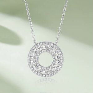 1.4CT D Color Double Circle Moissanite Pendant - White