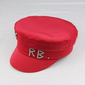 Rhinestone Newsboy Cap - Red, M 57cm