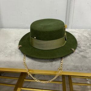 Fedora Wool Hat - Army Green, s-55-cm