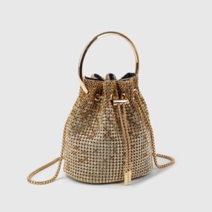 Luxury Design Rhinestones Bling Bag - Gold