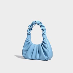 Small PU Leather Crossbody Bag - Sky Blue