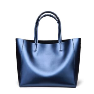 Luxury Genuine Leather Handbag - Blue