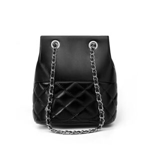 Cowhide leather Bucket Bag - Black