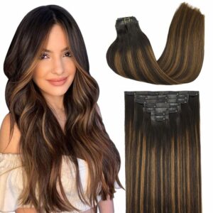 20" and 22" Clip in Human Hair Extensions Seamless Skin Weft 150G - PU-Clip-2-6-2, 20inch(50cm)150g