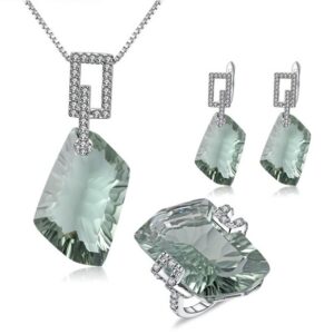 Luxury 925 Sterling Silver Modern Style Jewelry Set
