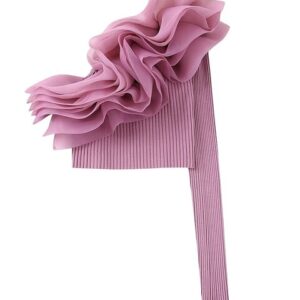 One Shoulder Asymmetric Ruffle Trim Top - as picture, M (8-10)