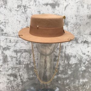 Fedora Wool Hat - Khaki, m-57-cm