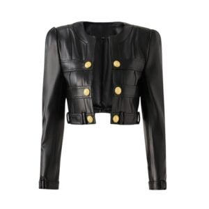 Motorbike Vegan Leather Jacket - Black, M (8-10)