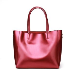 Luxury Genuine Leather Handbag - Red