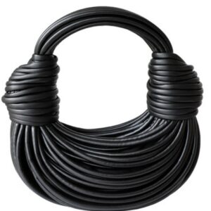 Luxury Knotted Hobo Evening Bag - Black