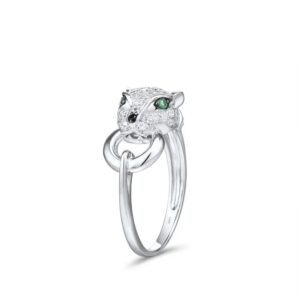 925 Sterling Silver Panther Ring - 6 (16.45mm), Exclusive 925 Sterling Silver Collection