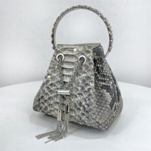 Luxury Genuine Python Skin Handbag - White