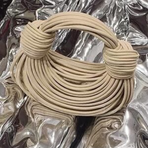 Luxury Knotted Hobo Evening Bag - Khaki