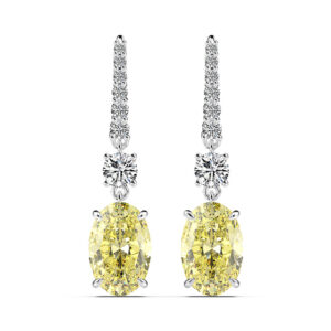 Luxury 925 Sterling Silver 7 CT Earrings - YELLOW