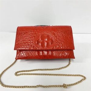 Luxury Authentic Alligator Leather Mini Flap Bag - Red