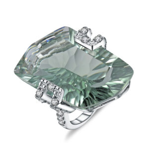 Sterling Silver Green Amethyst Ring - 5 (15.6mm), Green Amethyst