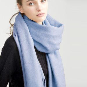 Luxury Wool Scarf - Sky Blue