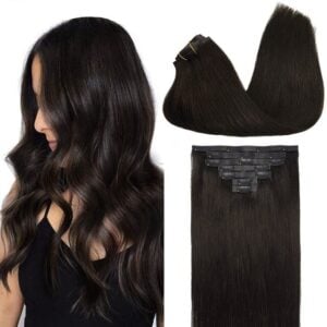 20" and 22" Clip in Human Hair Extensions Seamless Skin Weft 150G - PU-Clip-2, 16inch(40cm)130g