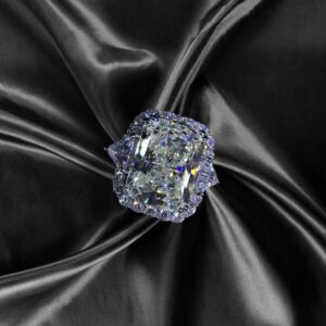 925 Sterling Silver 10CT VVS Clarity Ring - White, 8 (18.2mm)